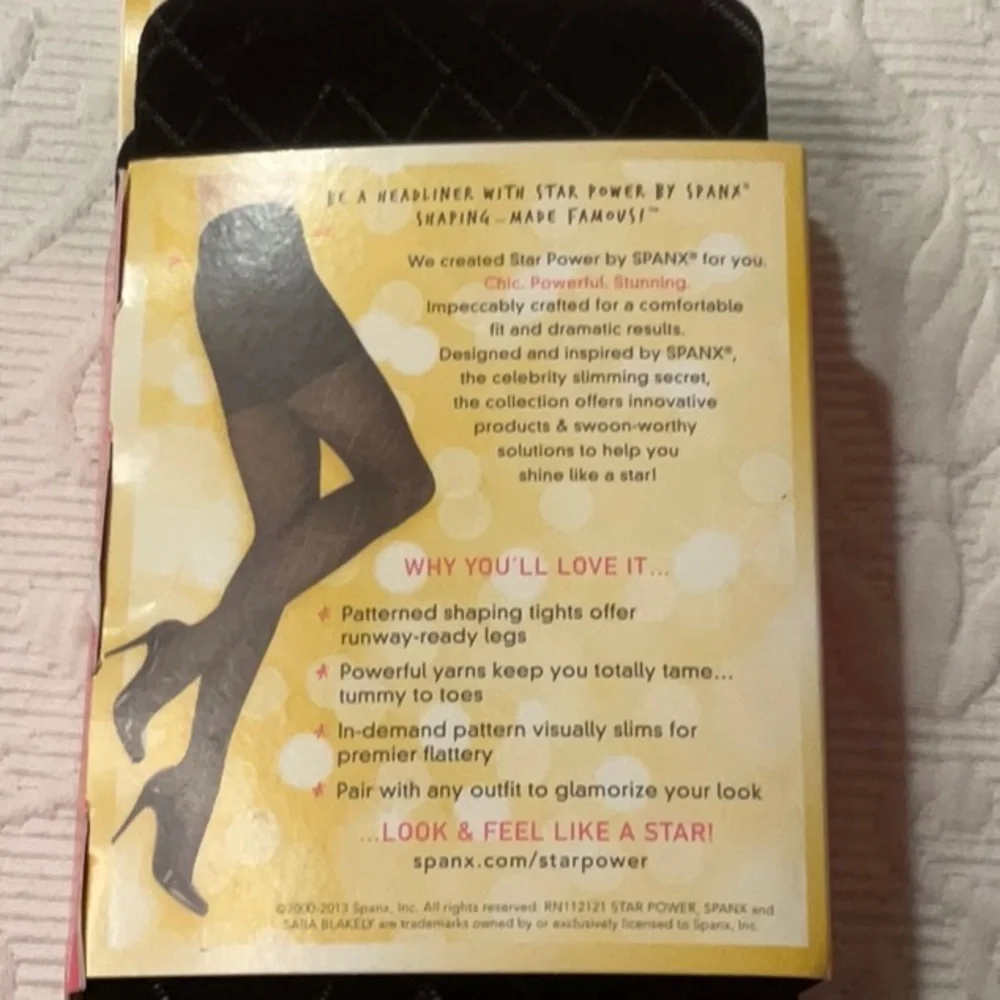 SPANX Black Diamond Pattern Tights. Diamond Daze. NWT
